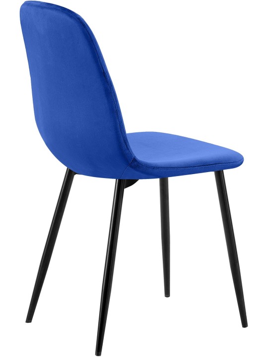 Lot de 4 chaises de salle à manger Baxter velours, bleu
