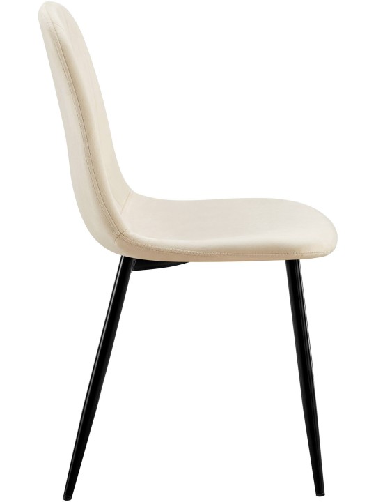 Lot de 4 chaises de salle à manger Baxter velours, crème