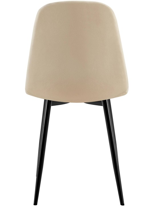 Lot de 4 chaises de salle à manger Baxter velours, crème