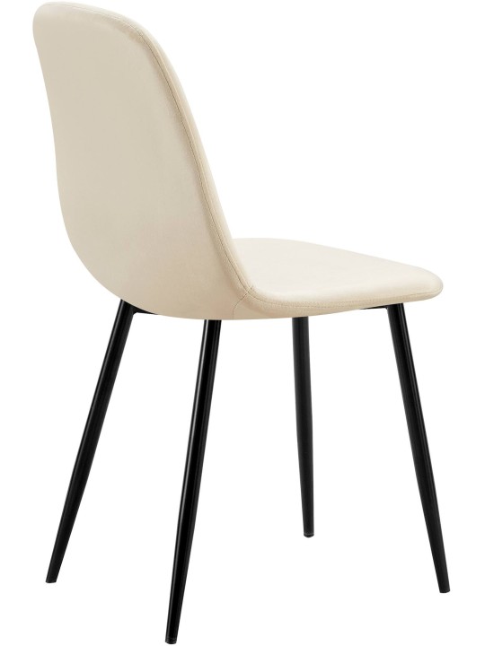 Lot de 4 chaises de salle à manger Baxter velours, crème