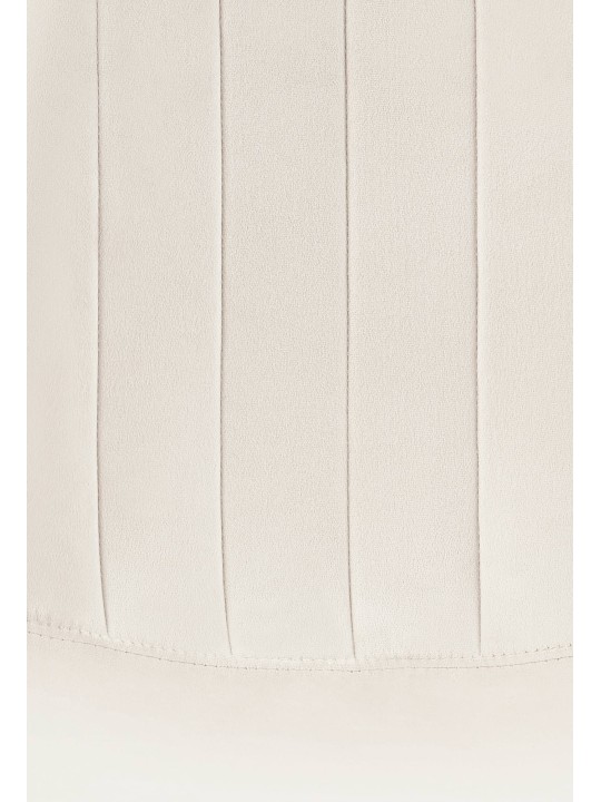 Lot de 4 chaises de salle à manger Baxter velours, blanc crème