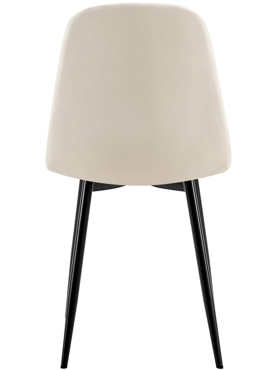 Lot de 4 chaises de salle à manger Baxter velours, blanc crème