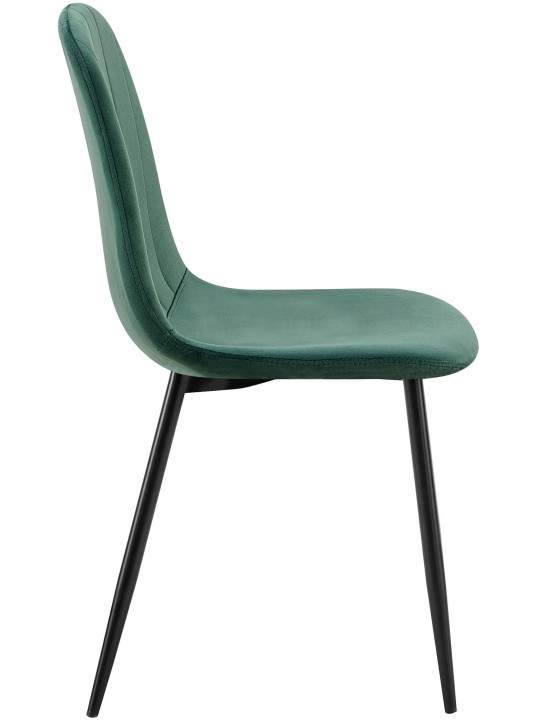 Lot de 4 chaises de salle à manger Baxter velours, vert