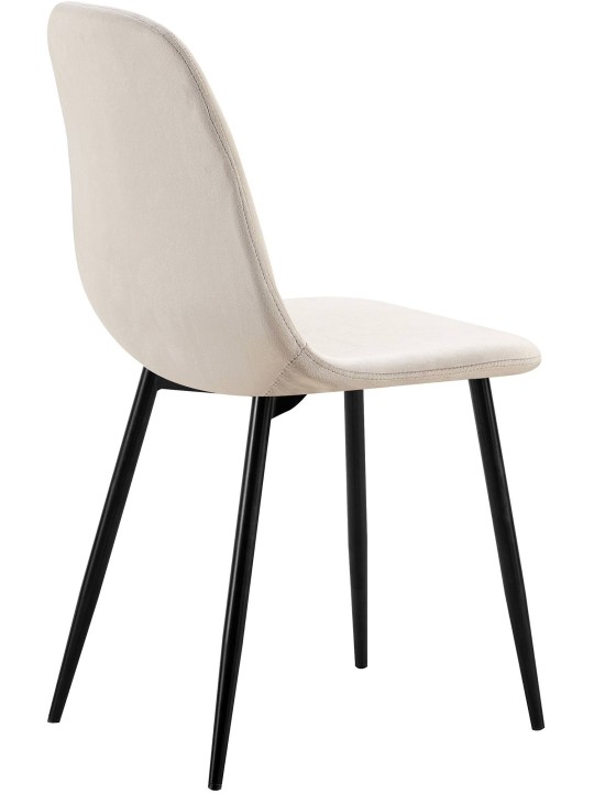 Lot de 4 chaises de salle à manger Baxter velours, gris