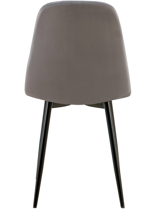 Lot de 4 chaises de salle à manger Baxter velours, gris foncé