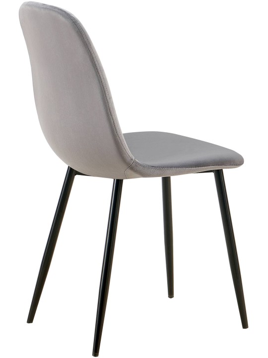 Lot de 4 chaises de salle à manger Baxter velours, gris foncé