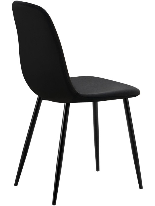 Lot de 4 chaises de salle à manger Baxter velours, noir