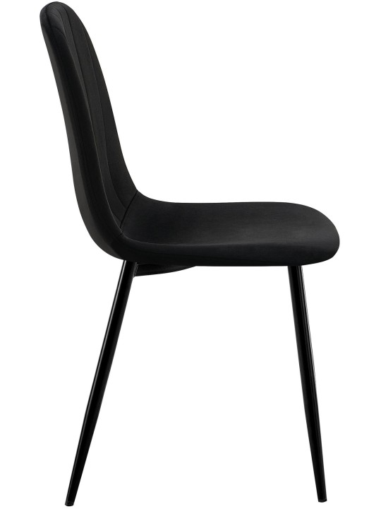 Lot de 4 chaises de salle à manger Baxter velours, noir