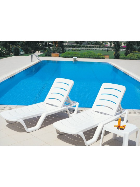 Lot de 10 bains de soleil Bahama, blanc Lot de 10 bains de soleil Bahama, blanc