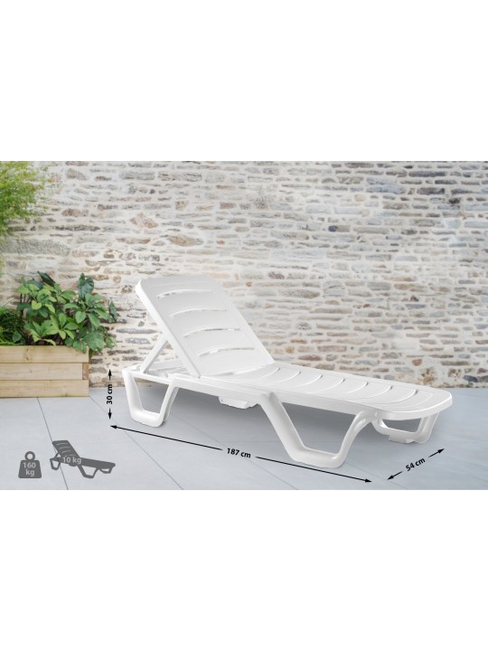 Lot de 10 bains de soleil Bahama, blanc Lot de 10 bains de soleil Bahama, blanc