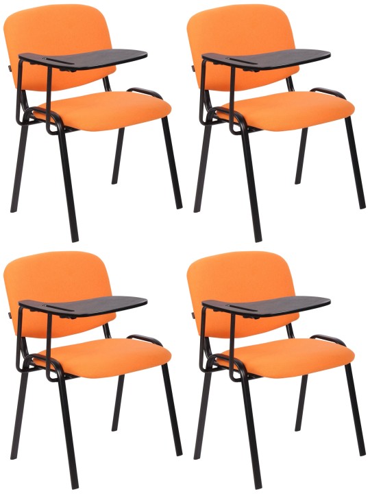 Lot de 4 chaises Ken avec table pliante en tissu, orange