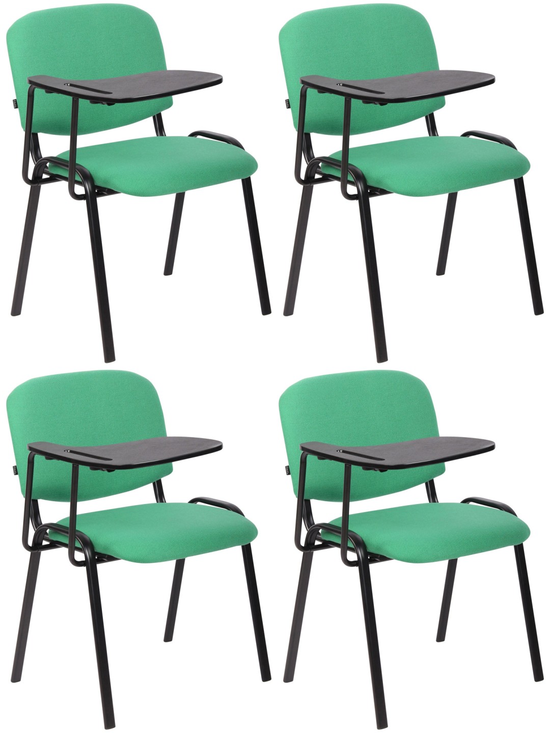 Lot de 4 chaises Ken avec table pliante en tissu, vert
