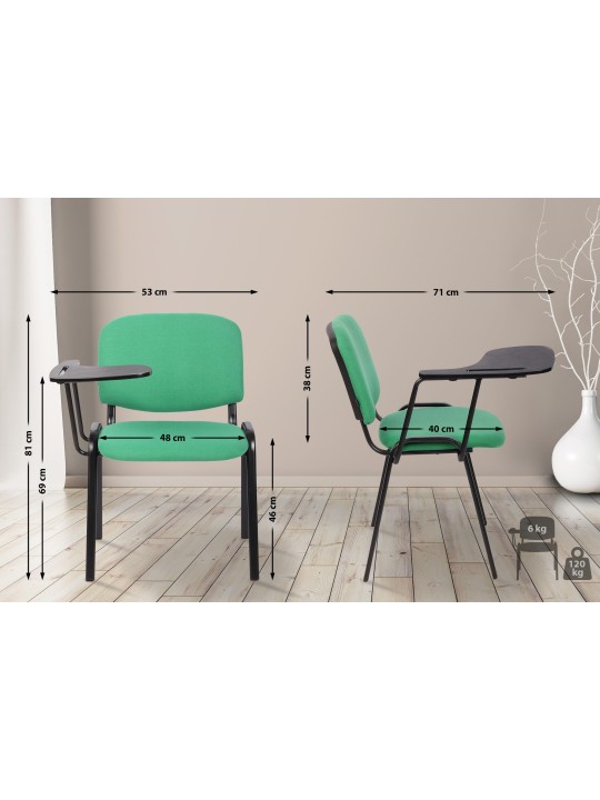Lot de 4 chaises Ken avec table pliante en tissu, vert Lot de 4 chaises Ken avec table pliante en tissu, vert