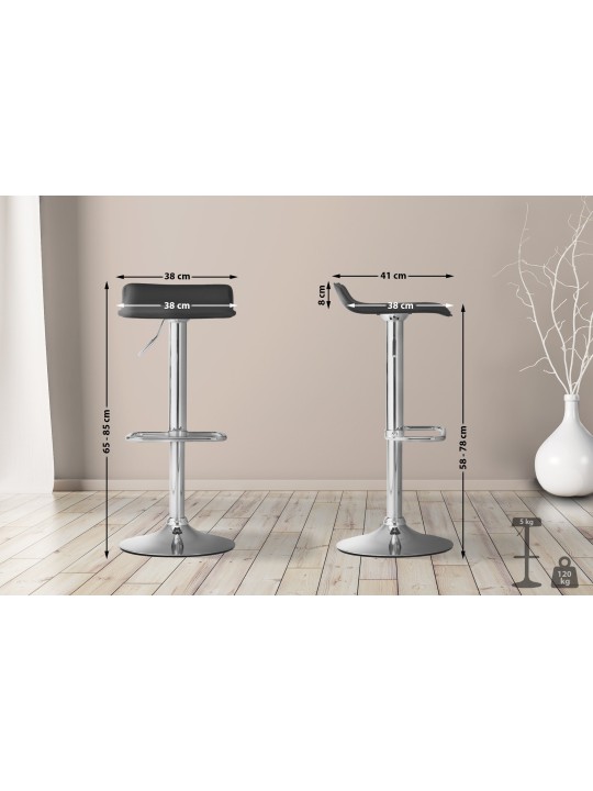 Tabouret de bar DYN, noir
