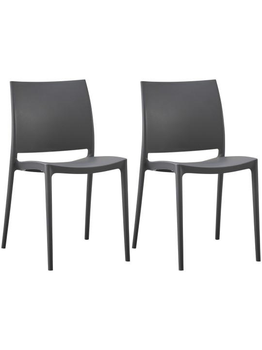 Lot de 2 chaises Meton, gris foncé Lot de 2 chaises Meton, gris foncé