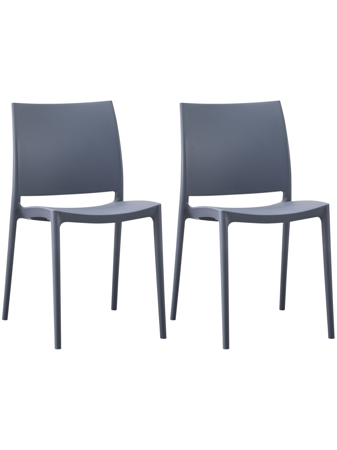 Lot de 2 chaises Meton, gris