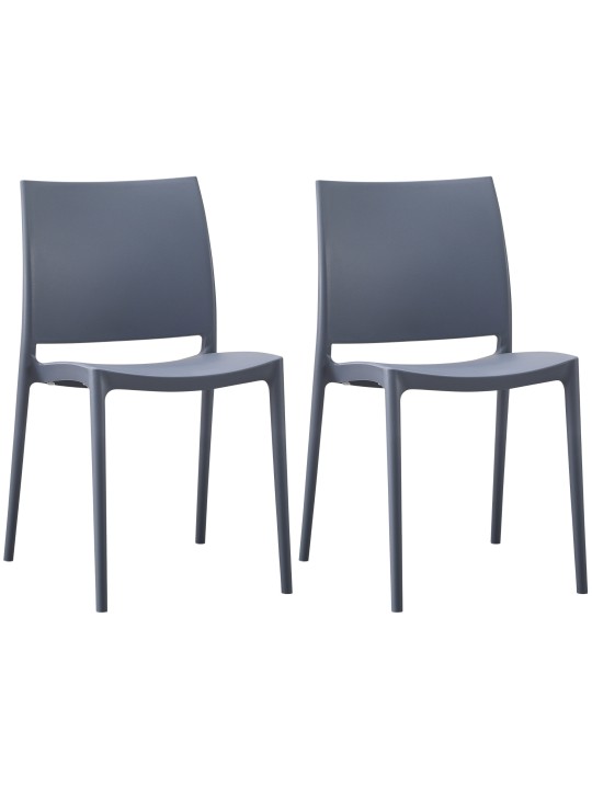 Lot de 2 chaises Meton, gris