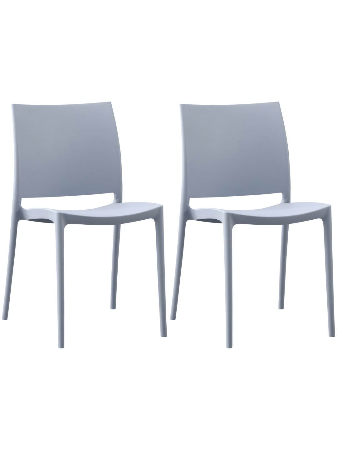 Lot de 2 chaises Meton, gris clair
