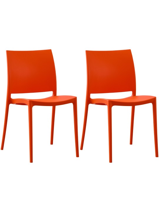 Lot de 2 chaises Meton, orange