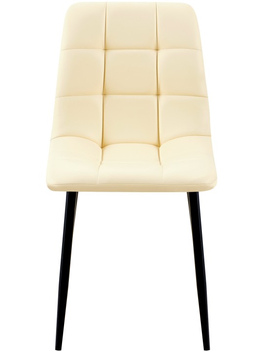 Lot de 4 chaises de salle à manger Antibes simili cuir, crème