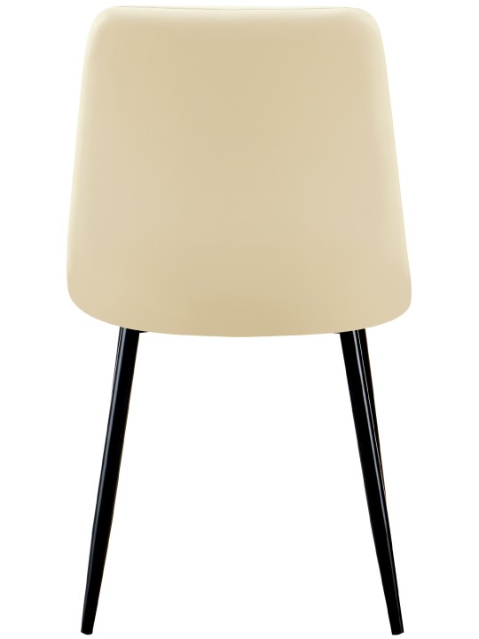 Lot de 4 chaises de salle à manger Antibes simili cuir, crème