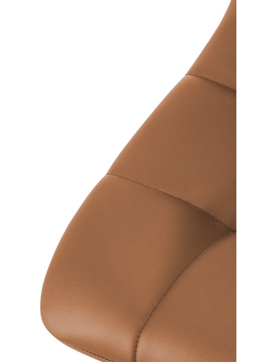 Lot de 4 chaises de salle à manger Antibes simili cuir, brun foncé