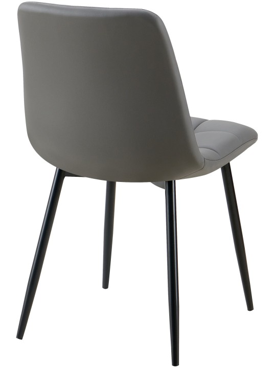 Lot de 4 chaises de salle à manger Antibes simili cuir, gris foncé Lot de 4 chaises de salle à manger Antibes simili cuir, gris foncé