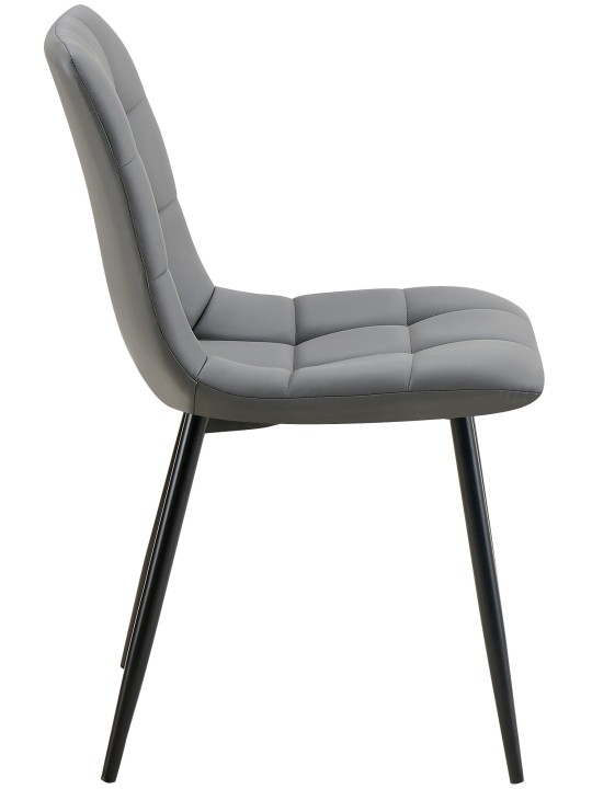 Lot de 4 chaises de salle à manger Antibes simili cuir, gris foncé Lot de 4 chaises de salle à manger Antibes simili cuir, gris foncé