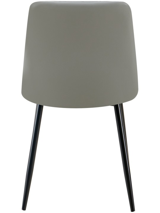 Lot de 4 chaises de salle à manger Antibes simili cuir, gris clair