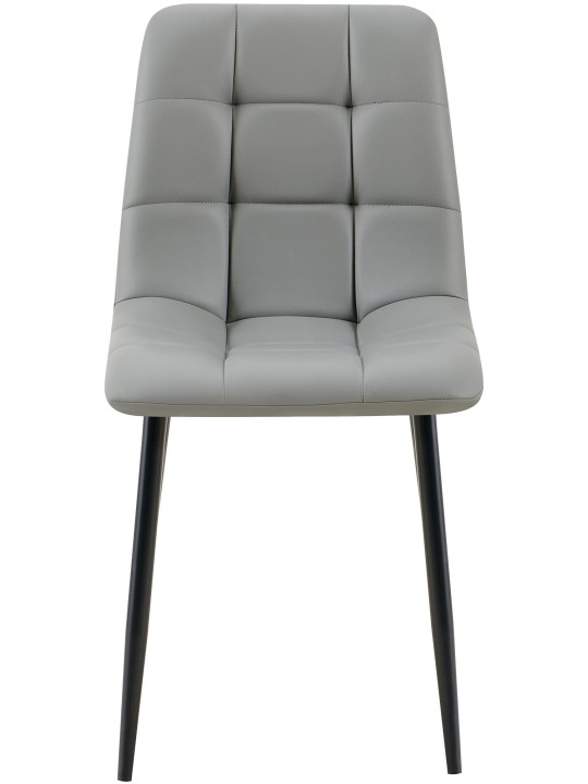 Lot de 4 chaises de salle à manger Antibes simili cuir, gris clair