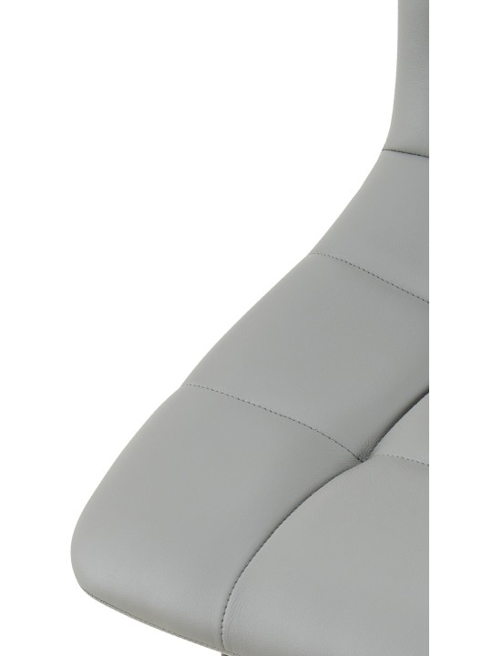 Lot de 4 chaises de salle à manger Antibes simili cuir, gris clair