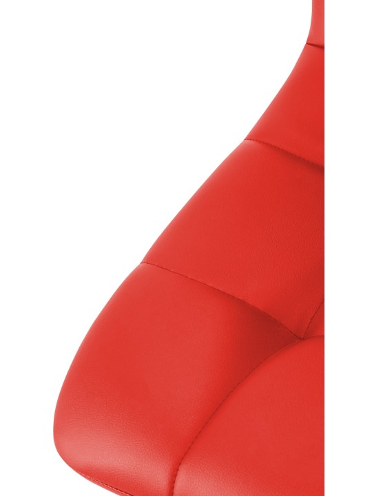 Lot de 4 chaises de salle à manger Antibes simili cuir, rouge