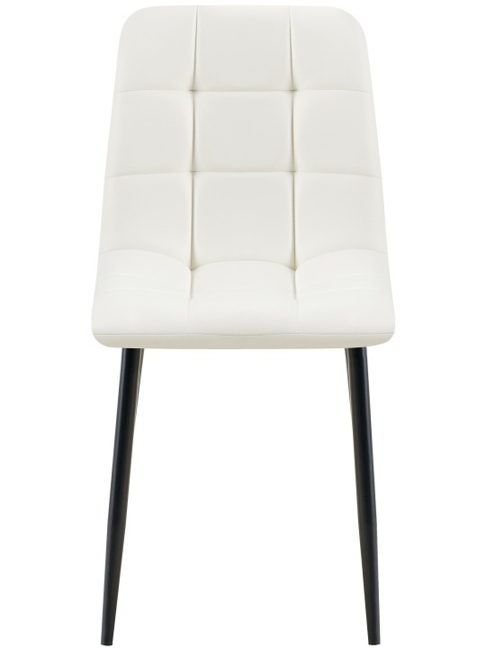 Lot de 4 chaises de salle à manger Antibes simili cuir, blanc Lot de 4 chaises de salle à manger Antibes simili cuir, blanc