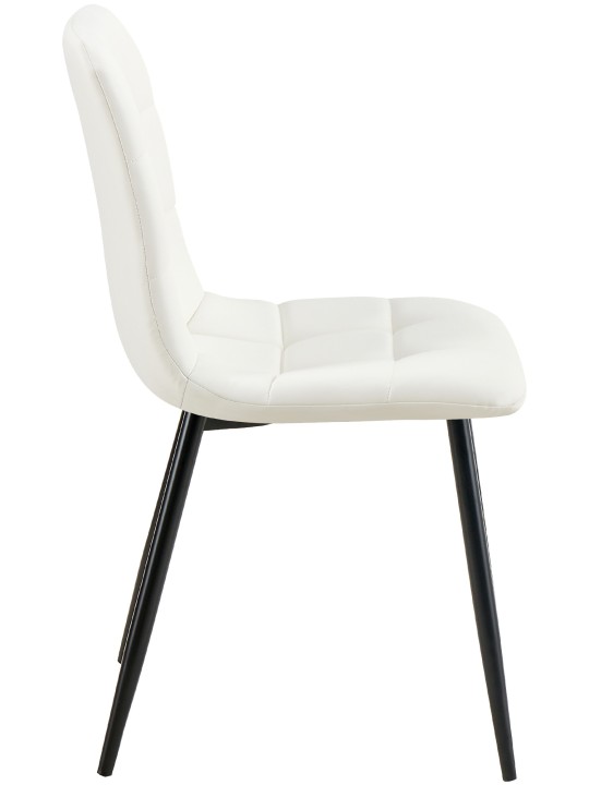 Lot de 4 chaises de salle à manger Antibes simili cuir, blanc Lot de 4 chaises de salle à manger Antibes simili cuir, blanc