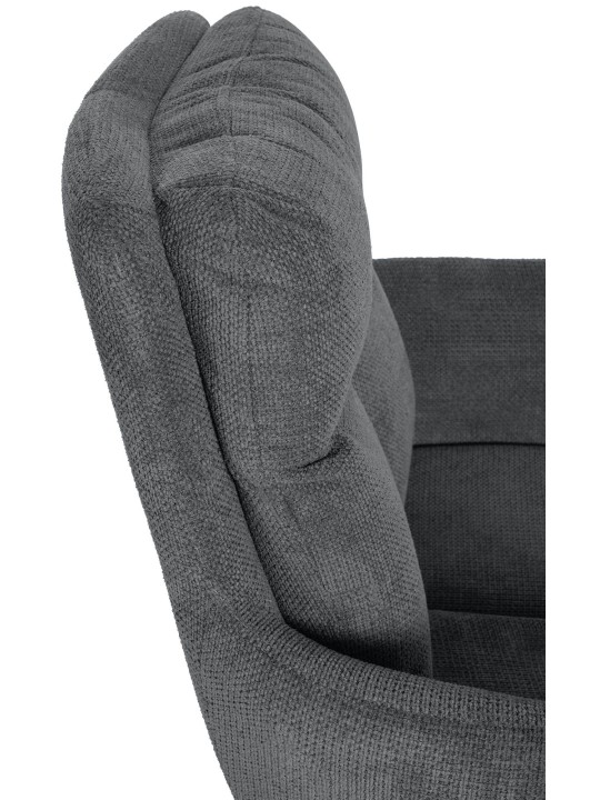 Chaise de salle à manger Vilas tissu, gris foncé