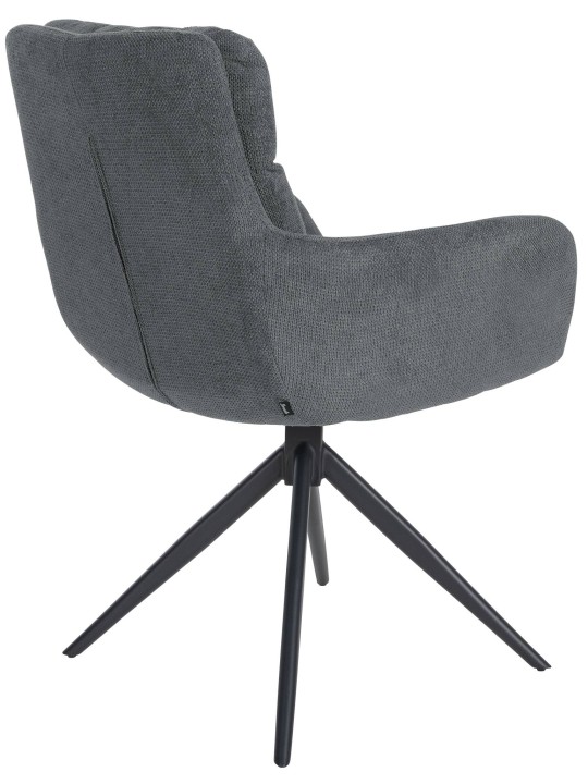 Chaise de salle à manger Vilas tissu, gris foncé