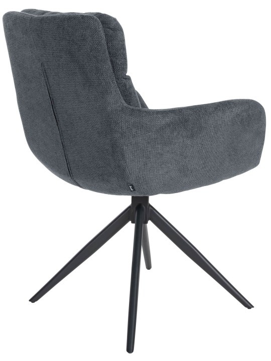 Chaise de salle à manger Vilas tissu, noir