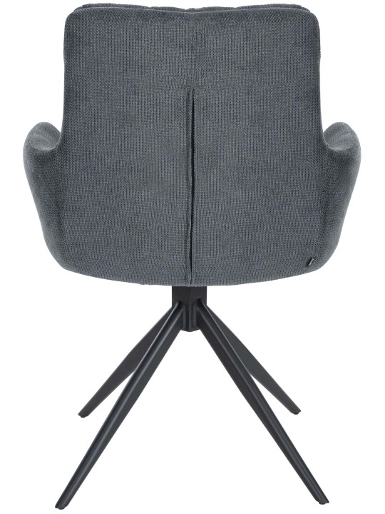 Chaise de salle à manger Vilas tissu, noir