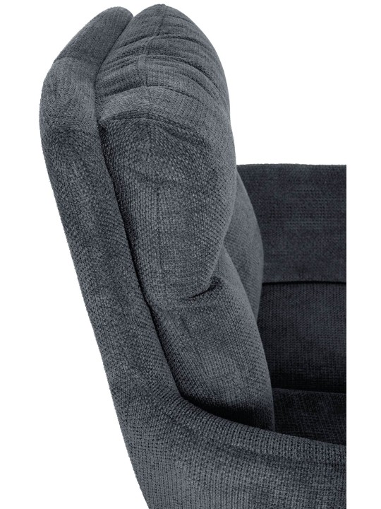 Chaise de salle à manger Vilas tissu, noir
