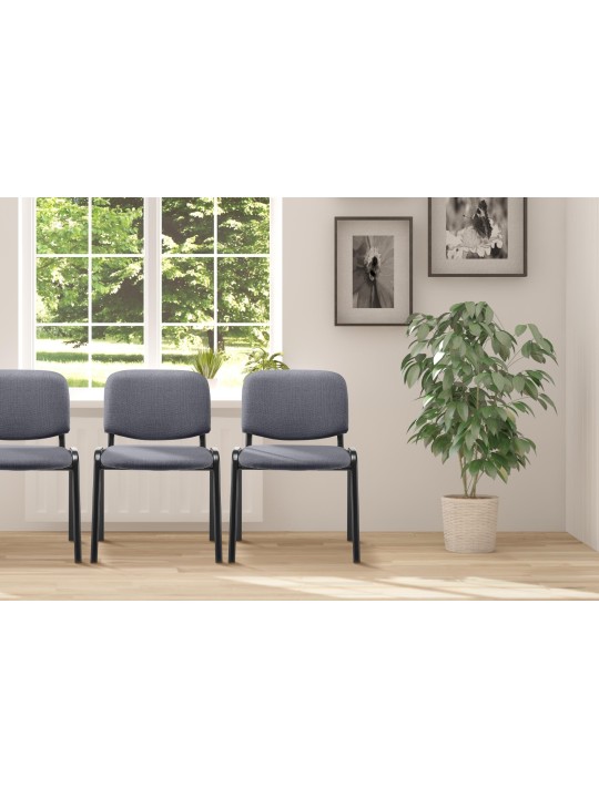 Chaise visiteur Ken tissu, gris