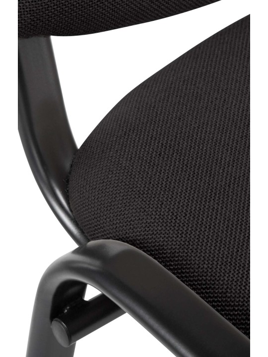 Chaise visiteur Ken tissu, noir