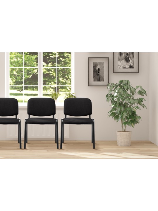 Chaise visiteur Ken tissu, noir