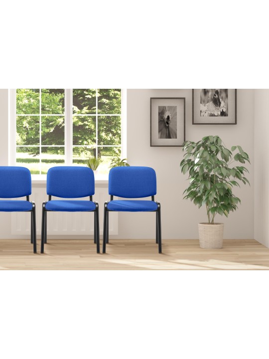 Chaise visiteur Ken tissu, bleu
