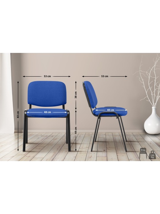 Chaise visiteur Ken tissu, bleu