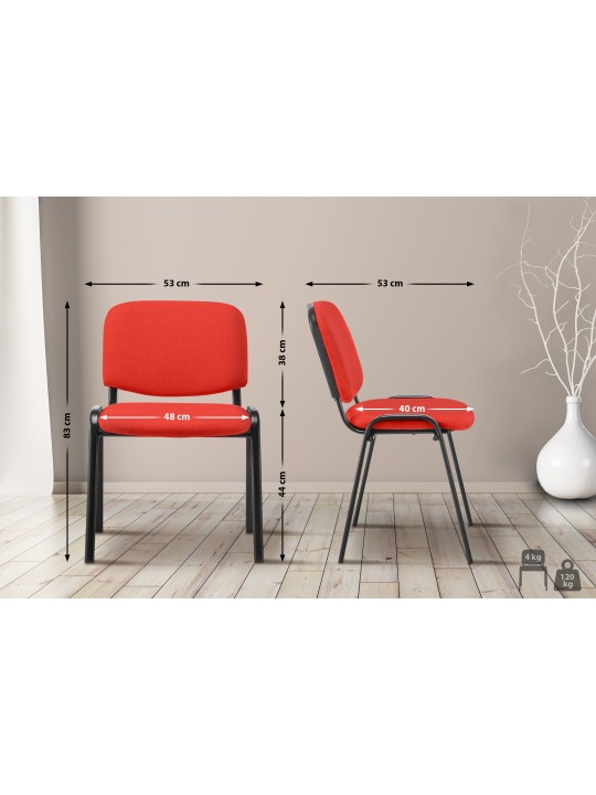 Chaise visiteur Ken tissu, rouge
