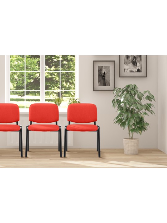Chaise visiteur Ken tissu, rouge