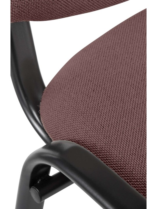 Chaise visiteur Ken tissu, brun