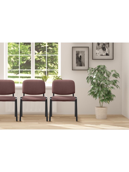 Chaise visiteur Ken tissu, brun