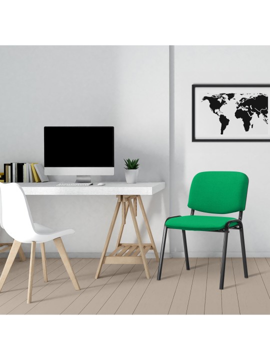 Chaise visiteur Ken tissu, vert