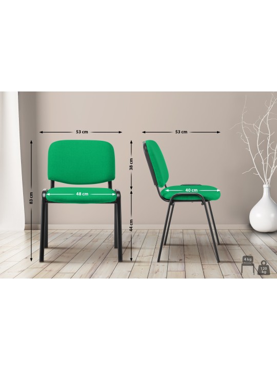 Chaise visiteur Ken tissu, vert